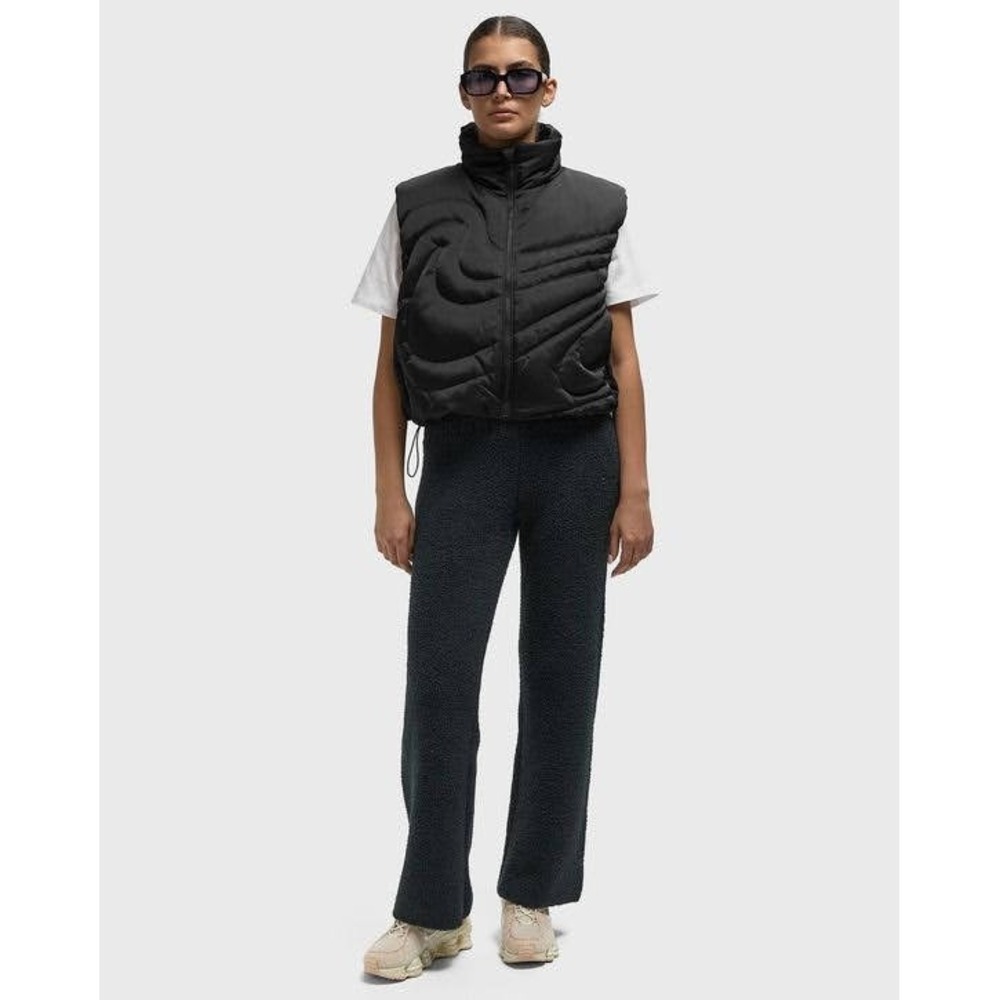 Womens Size Small Nike Down Gilet Vest Swoosh Series Oversized Black HV5245-010